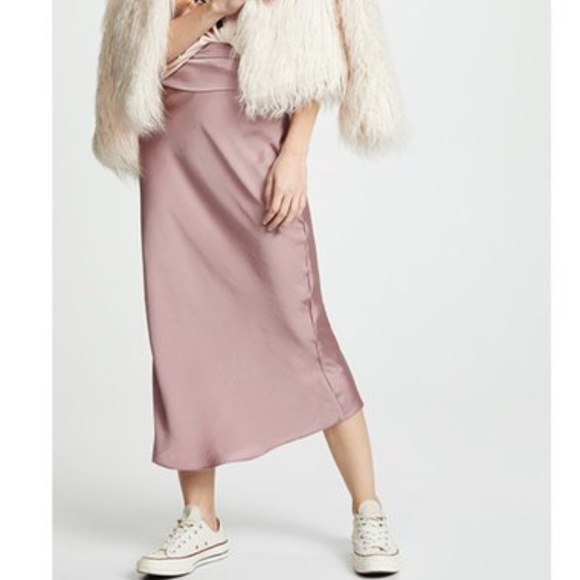 Free People Dresses & Skirts - NEW FREE PEOPLE Normani Bias Satin Midi Skirt 12